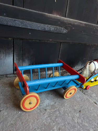 Vintage wooden toy horse - vintage, &