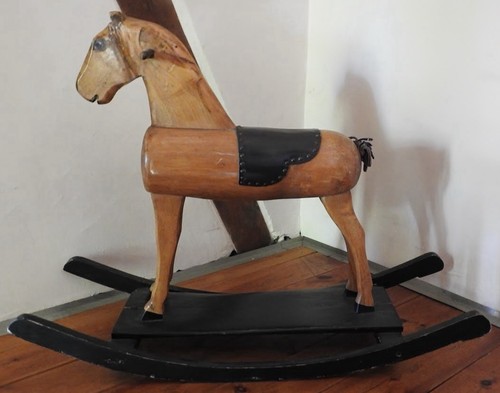 Schaukelpferd antik holz - -,